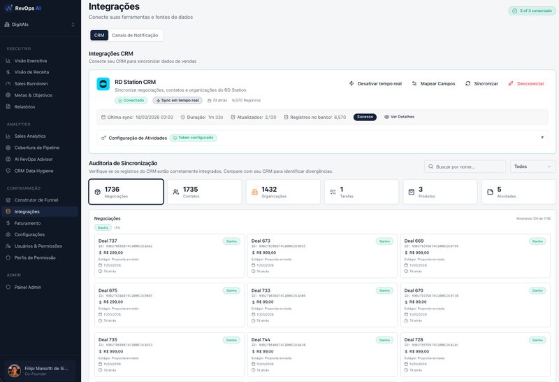 Integrações CRM — RevOps AI screenshot